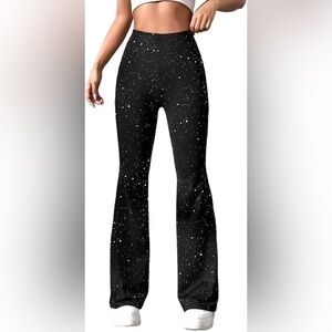 Amazon Black Starry Flare Pants